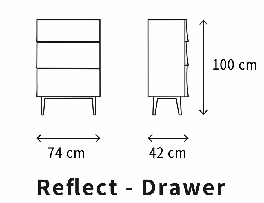 Reflect Drawer 映像斗櫃 ( 三層抽屜 ) / 黑色橡木 ( 台中展示優品 )