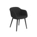 北歐餐椅 Fiber 單柱椅腳木纖單椅紡織包覆款 - 黑色 