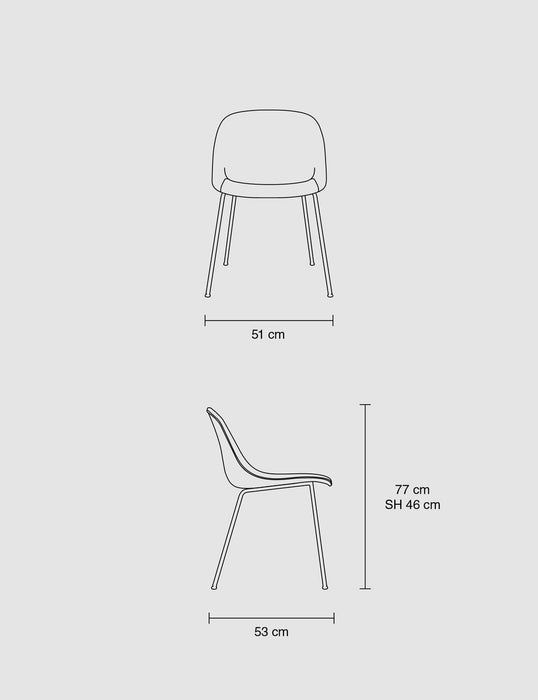 Fiber Side Chair Tube Base 木纖單椅 - 單柱椅腳 / 椅面包覆