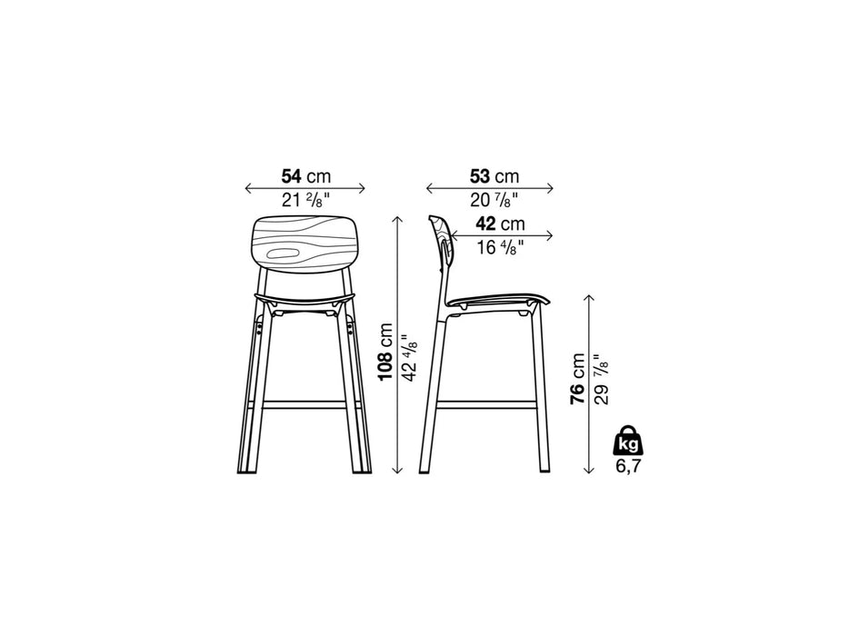Colander Wood Stool 濾網可堆疊吧台椅 木質款 座高 76cm Kristalia 居雅堂 JYT Design