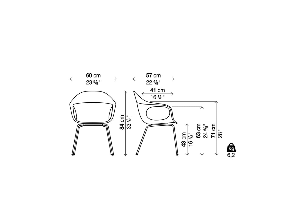 Elephantino Open 扶手椅．金屬椅腳系列 -  Kristalia 居雅堂 JYT Design