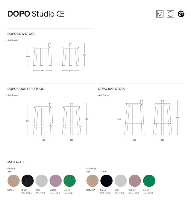 MC27 Dopo 椅凳 Mattiazzi 居雅堂 JYT Design