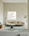 Midst Coffee Table 90 Grey Marble Dark Red sofa