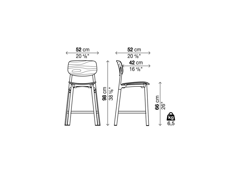 Colander Wood Stool 濾網可堆疊中島椅 座高 66cm 木質款