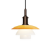Louis Poulsen PH 3/3 Pendant Centenary Edition 百年紀念版吊燈，琥珀色玻璃與乳白玻璃，亮燈正面