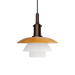 Louis Poulsen PH 3/3 Pendant Centenary Edition 百年紀念版吊燈，琥珀色玻璃與古銅色黃銅，未亮燈正面