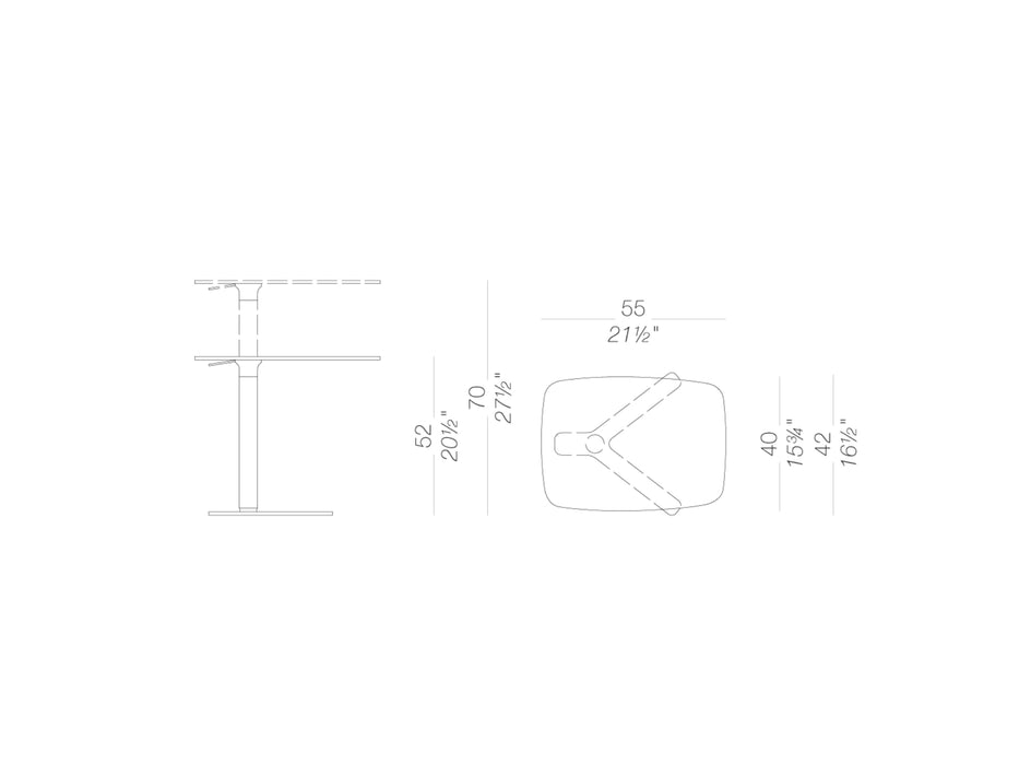 Yo Adjustable Side Table - 方形圓角升降邊桌