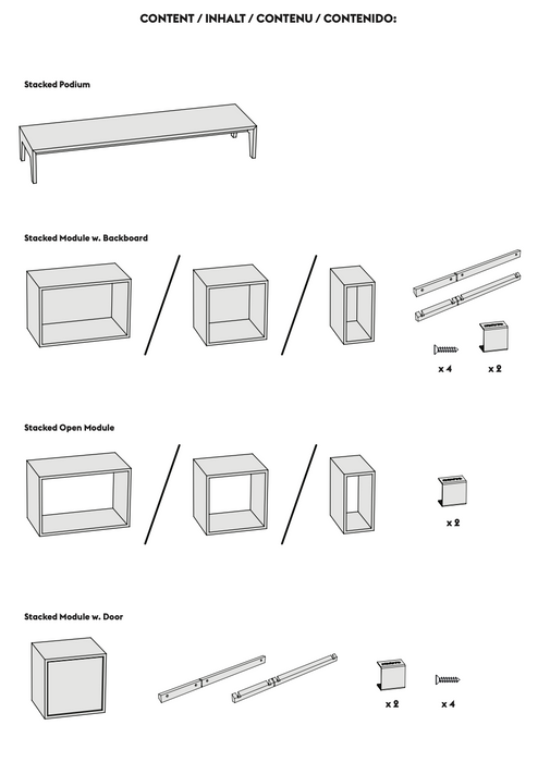 Stacked Storage System 2.0 木質纖維堆砌置物櫃 (有背板)