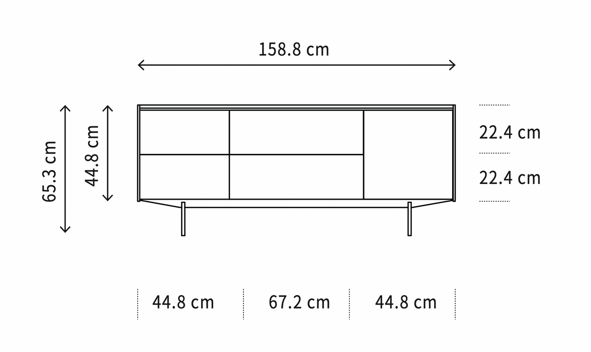 Maxima Lowboard 矮櫃 / 胡桃木紋面板 黑色大理石檯面 黑色金屬腳 ( 台中展示優品 )