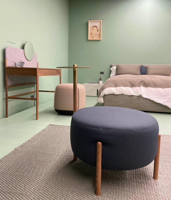 Bolzan Flag Pouf 椅凳  托盤款 / 深墨綠紡織椅座 胡桃木椅腳 黃銅色托盤 ( 台中展示優品 ) Bolzan 居雅堂 JYT Design