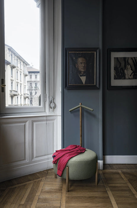 Bolzan Flag Pouf 椅凳  托盤款 / 深墨綠紡織椅座 胡桃木椅腳 黃銅色托盤 ( 台中展示優品 ) Bolzan 居雅堂 JYT Design