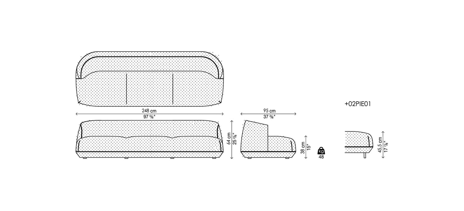 Brioni Sofa 島嶼沙發 3 人座 Kristalia 居雅堂 JYT Design