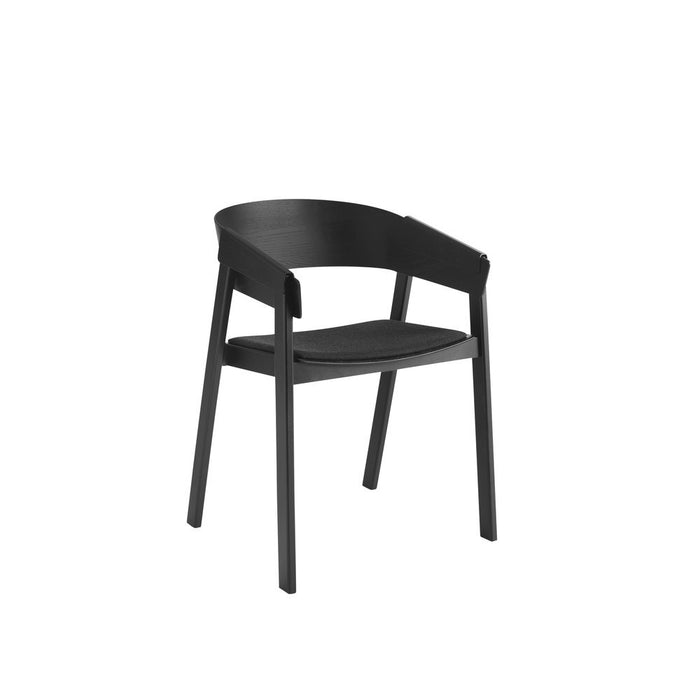 北歐餐椅 Cover Armchair 擁抱扶手椅包覆款-黑色紡織坐墊