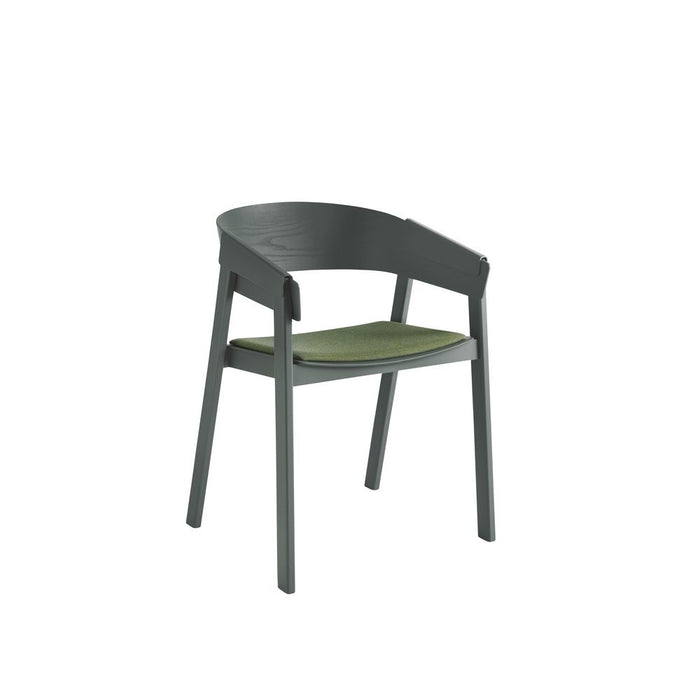 北歐餐椅 Cover Armchair 擁抱扶手椅包覆款-綠色紡織坐墊
