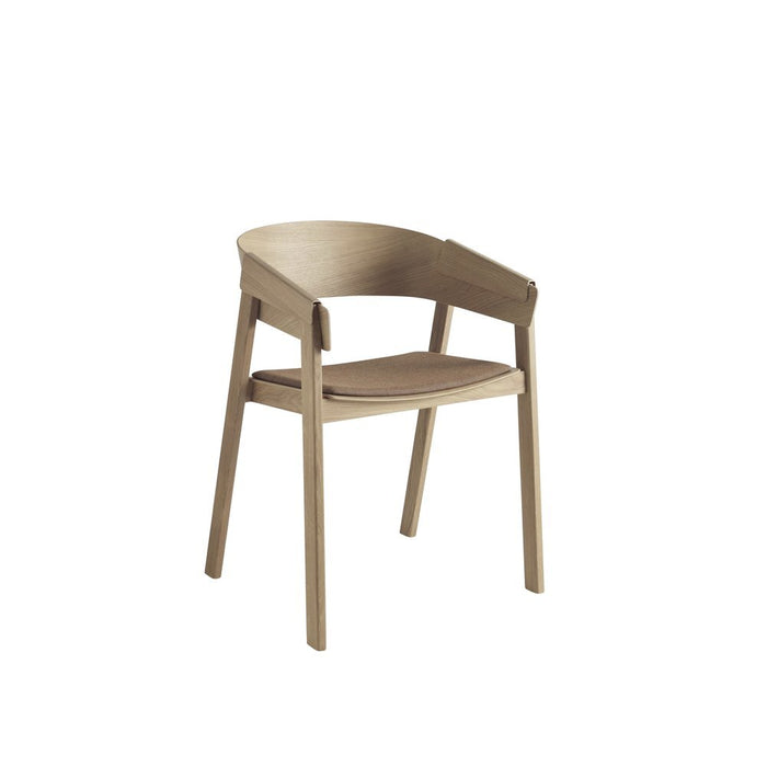 北歐餐椅 Cover Armchair 擁抱扶手椅包覆款-原木色紡織坐墊