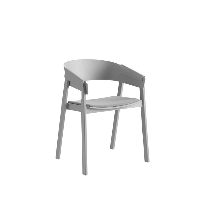 北歐餐椅 Cover Armchair 擁抱扶手椅包覆款-灰色紡織坐墊