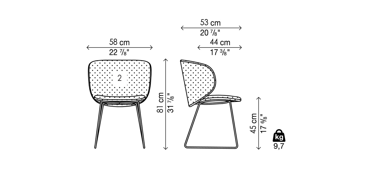 Dua Chair Sled base 合二為一 / 金屬 U 型框腳 大型單椅