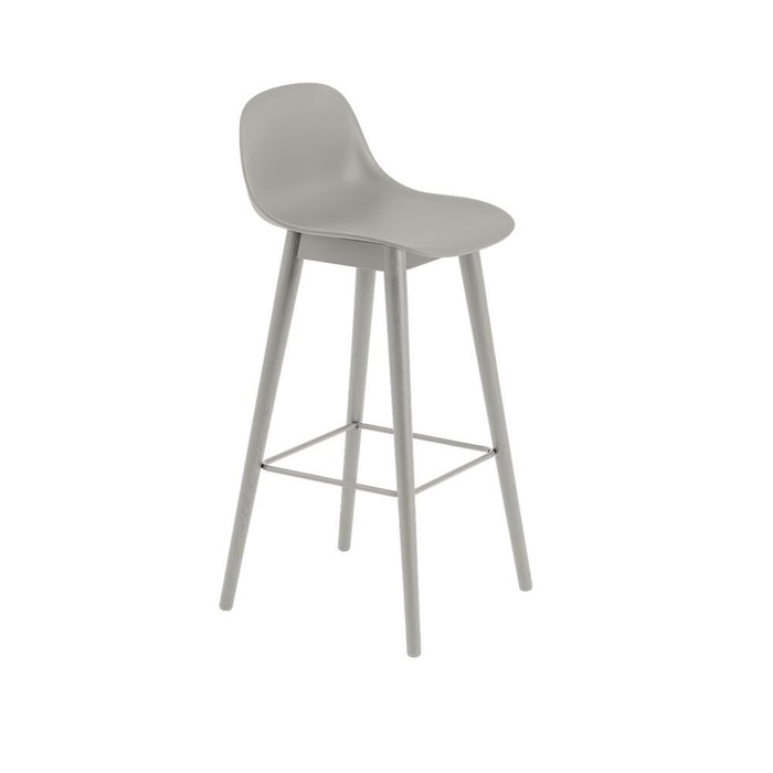 Fiber Barstool 木纖吧台椅 背靠款 - 橡木椅腳 / 座高 75cm