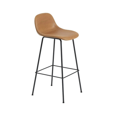 Fiber Barstool 木纖吧台椅 背靠款 - 皮革包覆 / 金屬椅腳 / 座高 75cm Muuto 居雅堂 JYT Design