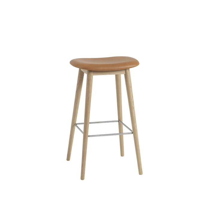 Fiber Barstool 木纖吧台椅 - 皮革包覆 / 橡木椅腳 / 座高 75 cm