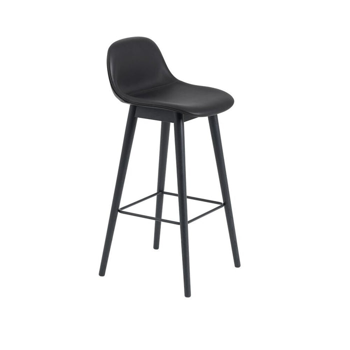 Fiber Barstool 木纖吧台椅 背靠款 - 皮革包覆 / 橡木椅腳 / 座高 75cm