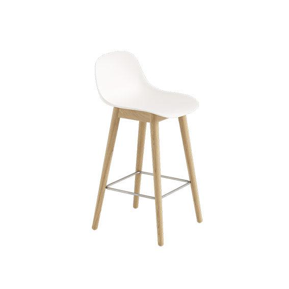 Fiber Barstool 木纖中島椅 背靠款 - 橡木椅腳 / 座高 65cm