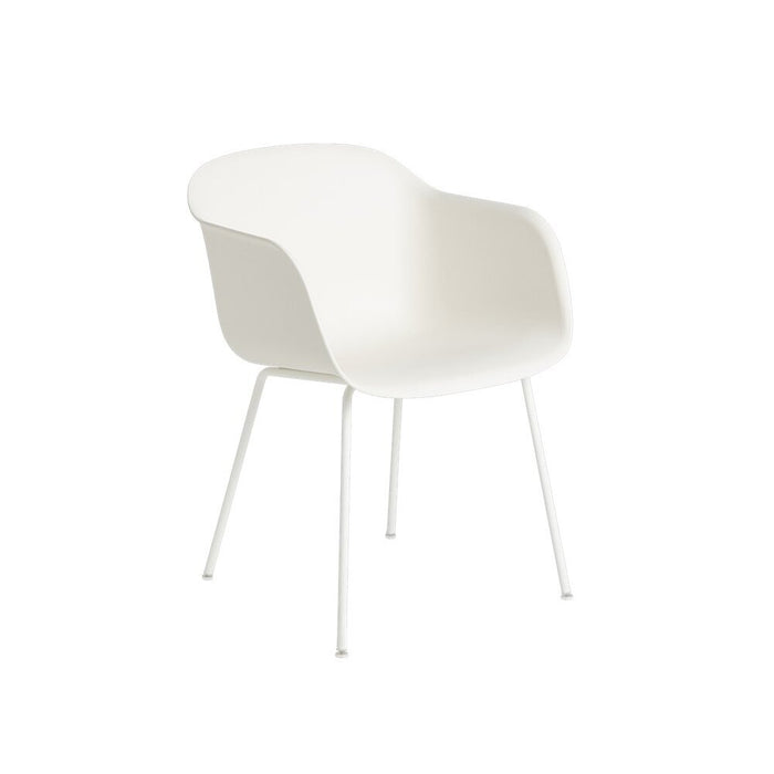 北歐餐椅 Fiber Armchair 單柱椅腳木纖單椅 - 白色