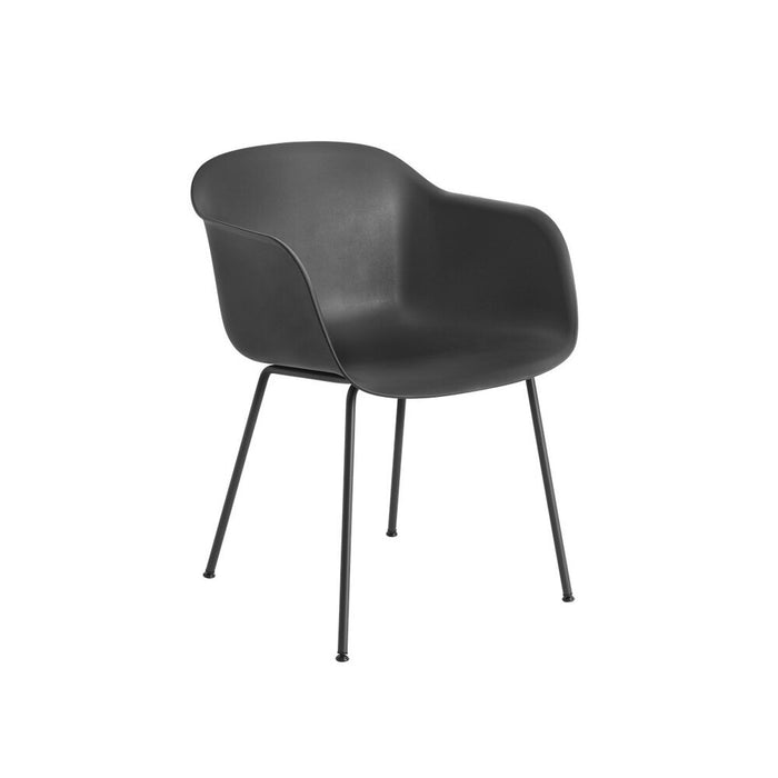 北歐餐椅 Fiber Armchair 單柱椅腳木纖單椅 - 黑色