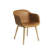 北歐餐椅 Fiber 單柱椅腳木纖扶手椅包覆款 - 皮革色