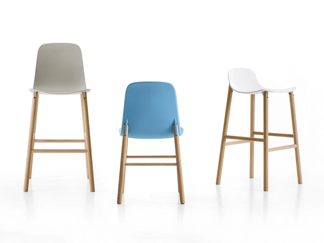 Sharky Stool 鯊魚吧台椅 - 低背款 / 木腳 / 座高 76cm Kristalia 居雅堂 JYT Design