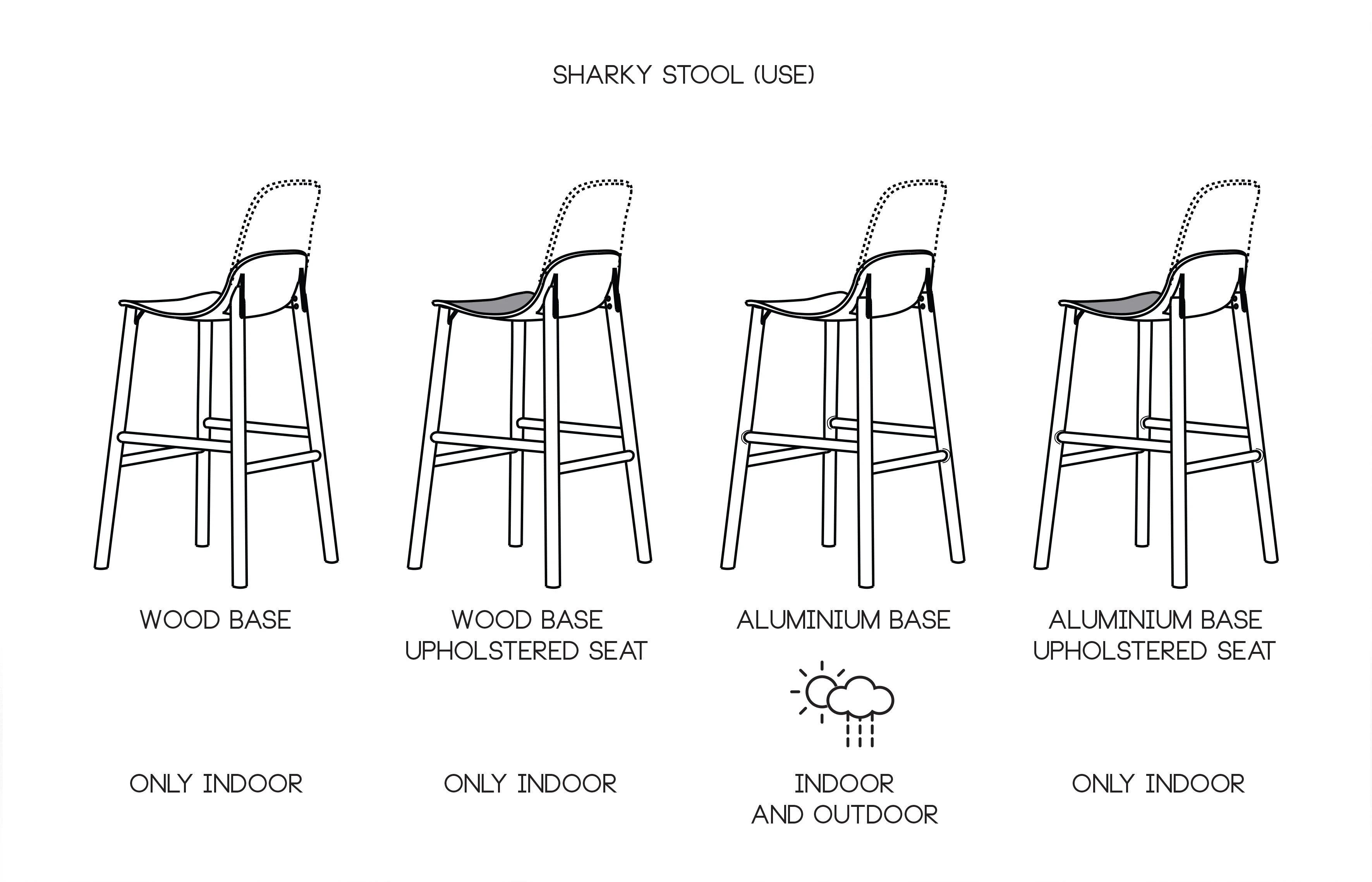 Sharky Stool 鯊魚吧台椅 - 低背款 / 木腳 / 座高 76cm Kristalia 居雅堂 JYT Design