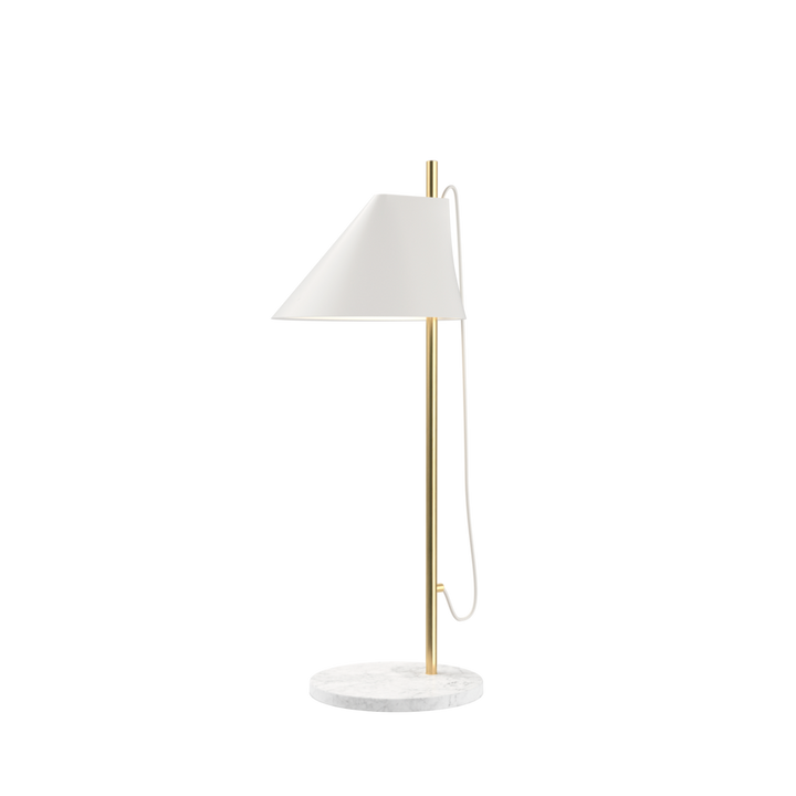 Louis Poulsen YUH 桌燈 - 白色燈首黃銅燈桿大理石燈座