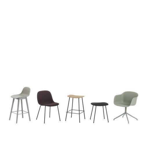 Fiber Barstool 木纖吧台椅 - 皮革包覆 / 金屬椅腳 / 座高 75cm