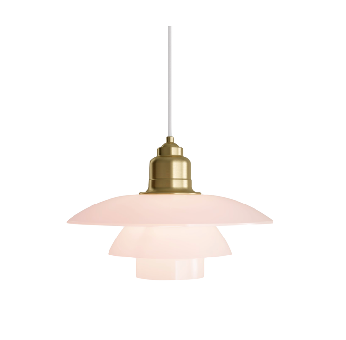 PH 3½-3 Pale Rose Brass 淡粉玫瑰色玻璃黃銅吊燈 | 2022 米蘭展限定款