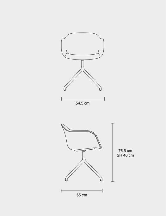 Fiber Armchair Swivel Base 木纖旋轉扶手椅 - 椅面包覆 / 椅身自動回歸