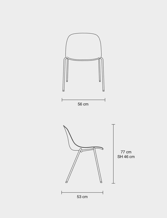 Fiber Side Chair A-Base 木纖單椅 - 亮銀金屬腳