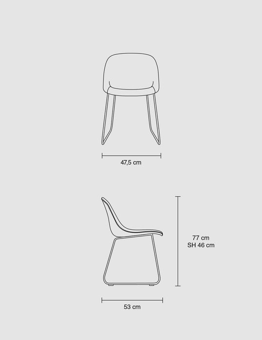 Fiber Side Chair Sled Base 木纖單椅 U型腳